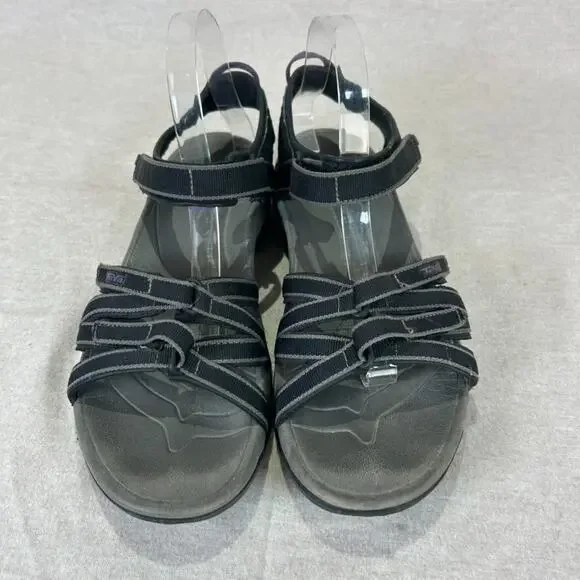 Teva Womens Tirra Strappy Sandals Size 11 Hiking Trails Outdoors Black Gray - Picture 2 of 9